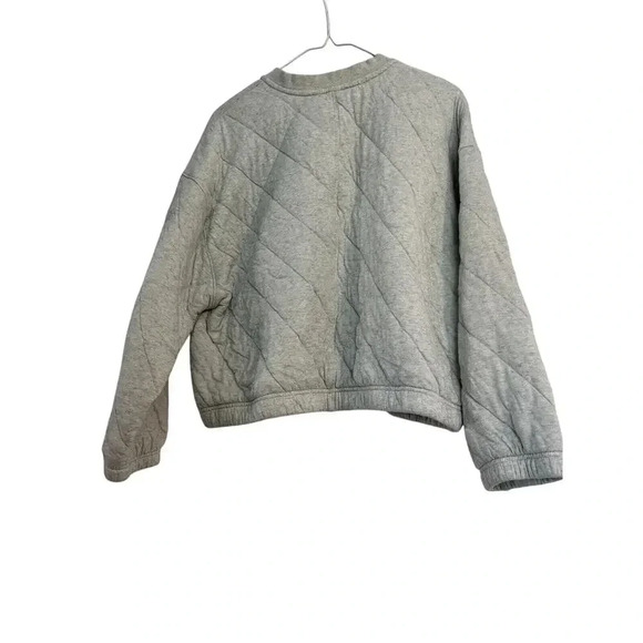 Old Navy Women's Size Xl Gray Cropped Half Zipper Quilted Sweater Extra Large - Picture 2 of 9